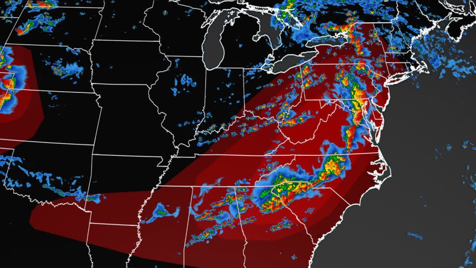 Severe thunderstorm outbreak with hurricane-force wind gusts underway in Eastern&nbsp;US