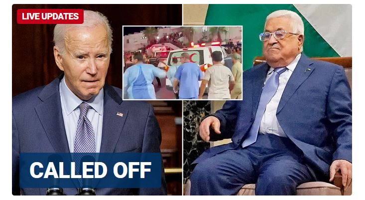 Palestinian leader Abbas cancels meeting with Biden after hospital&nbsp;strike