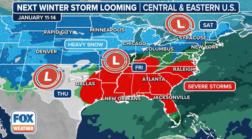 Four people were killed, and several others injured after severe thunderstorms, including tornadoes, swept across portions of the South on Tuesday as damage was reported in seven&nbsp;states.