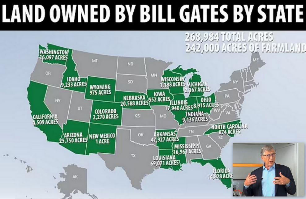Bill Gates is spending money on huge swathes of land, threatening farms and investing in fake meats under the guise of saving the&nbsp;planet