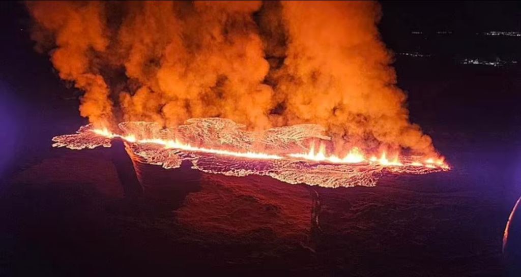 Volcano eruption in Iceland sends lava spewing just 500 metres away from Grindavik as smoke seen billowing into the&nbsp;sky