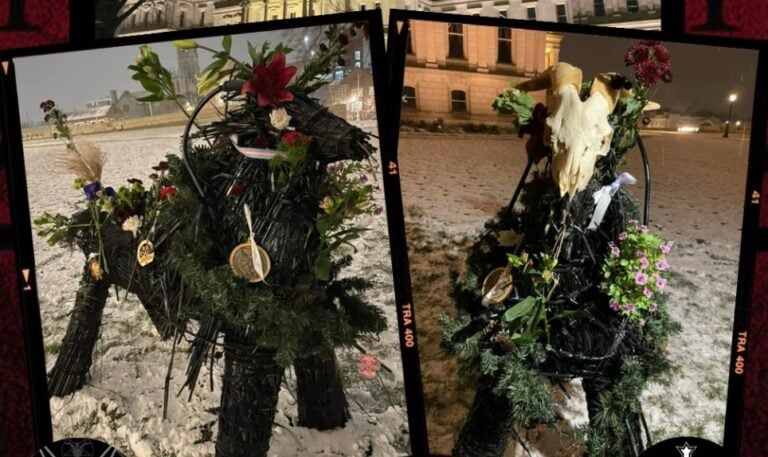 Satanic Temple Unveils New ‘Holiday’ Display Featuring a Goat Skull at Michigan State&nbsp;Capitol