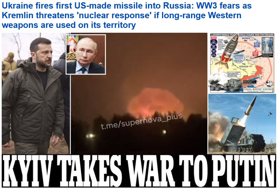 EXCLUSIVE: Ukraine fires first US-made missile into Russia: WW3 fears as Kremlin threatens ‘nuclear response’ if long-range Western weapons are used on its&nbsp;territory