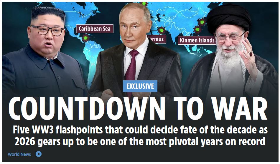 COUNTDOWN TO WAR: Five WW3 flashpoints that could decide fate of the decade as 2026 gears up to be one of the most pivotal years on&nbsp;record