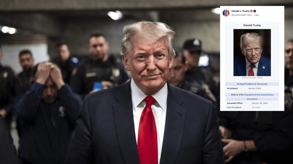 Trump ignites firestorm on social media after sharing image of him depicted as “President of&nbsp;Venezuela””