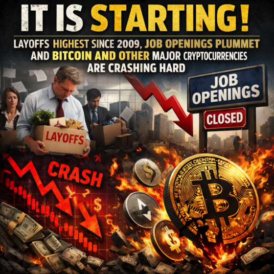 ECONOMIC BLOODBATH! It Is Starting. Layoffs Highest Since 2009, Job Openings Plummet And Bitcoin And Other Major Cryptocurrencies Are Crashing&nbsp;Hard!!!