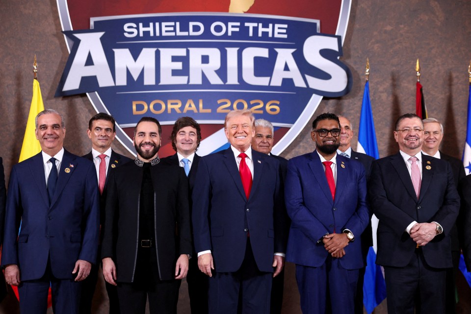 ‘Shield of the Americas’: More than a dozen Latin American leaders joined the U.S. president to start a new security initiative, called the Shield of the Americas, in&nbsp;Miami.