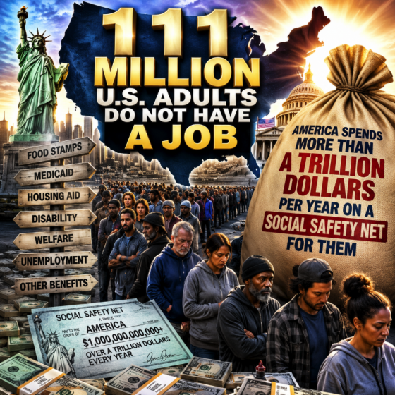 111 Million U.S. Adults Do Not Have A Job And America Spends More Than A Trillion Dollars Per Year On A Social Safety Net For&nbsp;Them