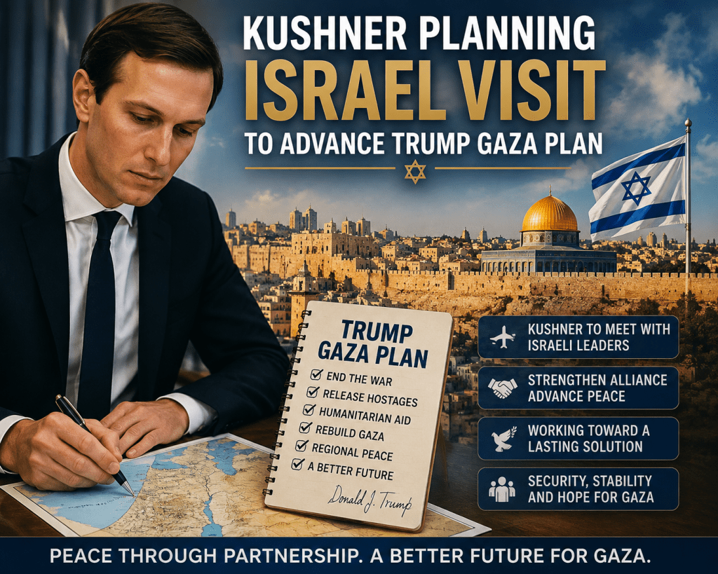 Report: Kushner planning Israel visit to advance Trump Gaza&nbsp;plan