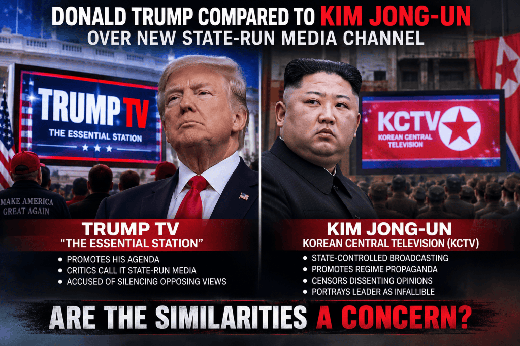Donald Trump compared to Kim Jong-un over new state-run media&nbsp;channel